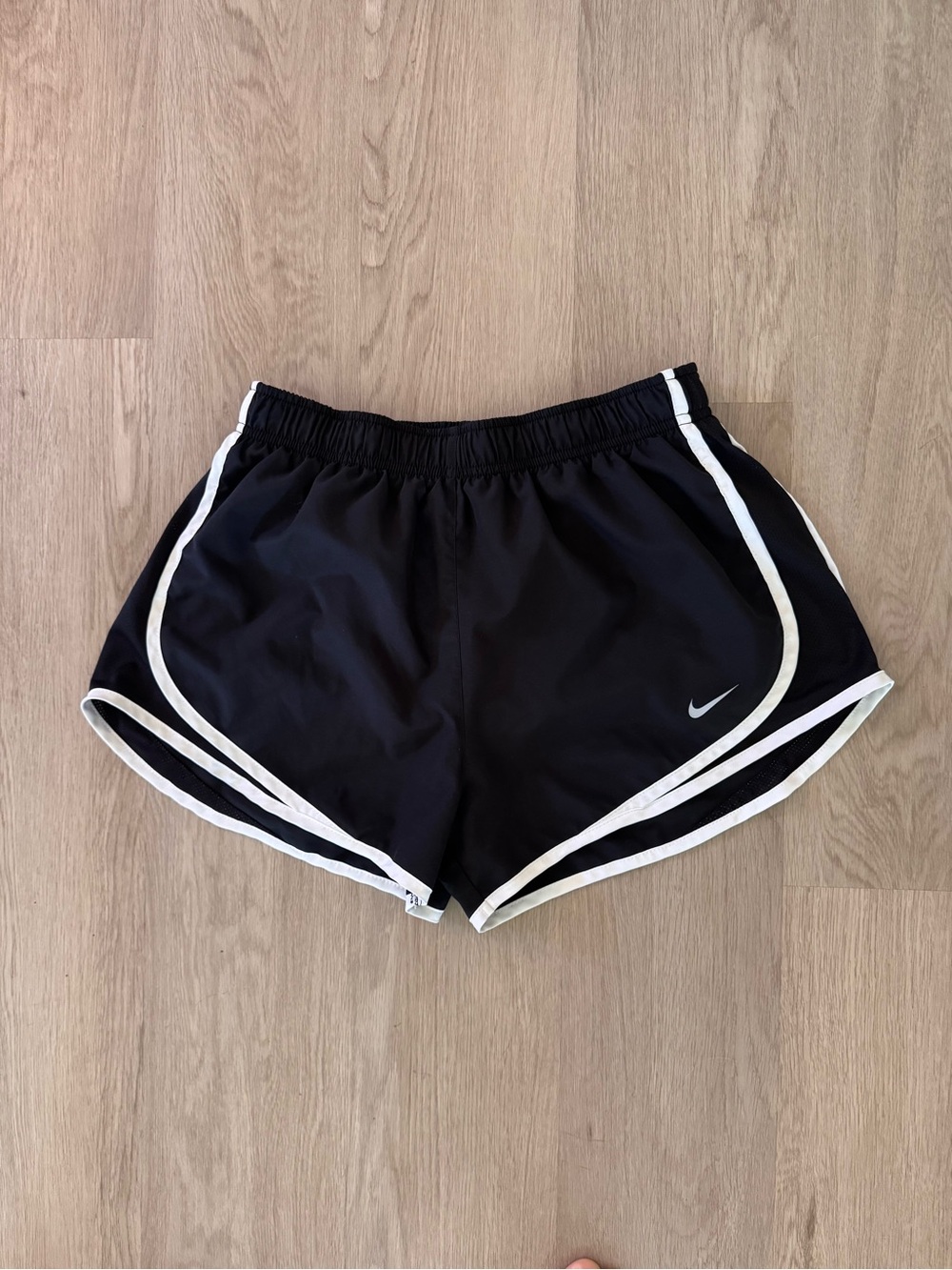 Nike Black Women's Athletic Shorts with White Piping